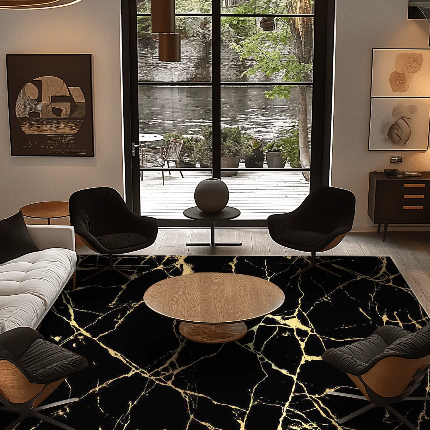 Wilton rug - Vieste (black/gold)