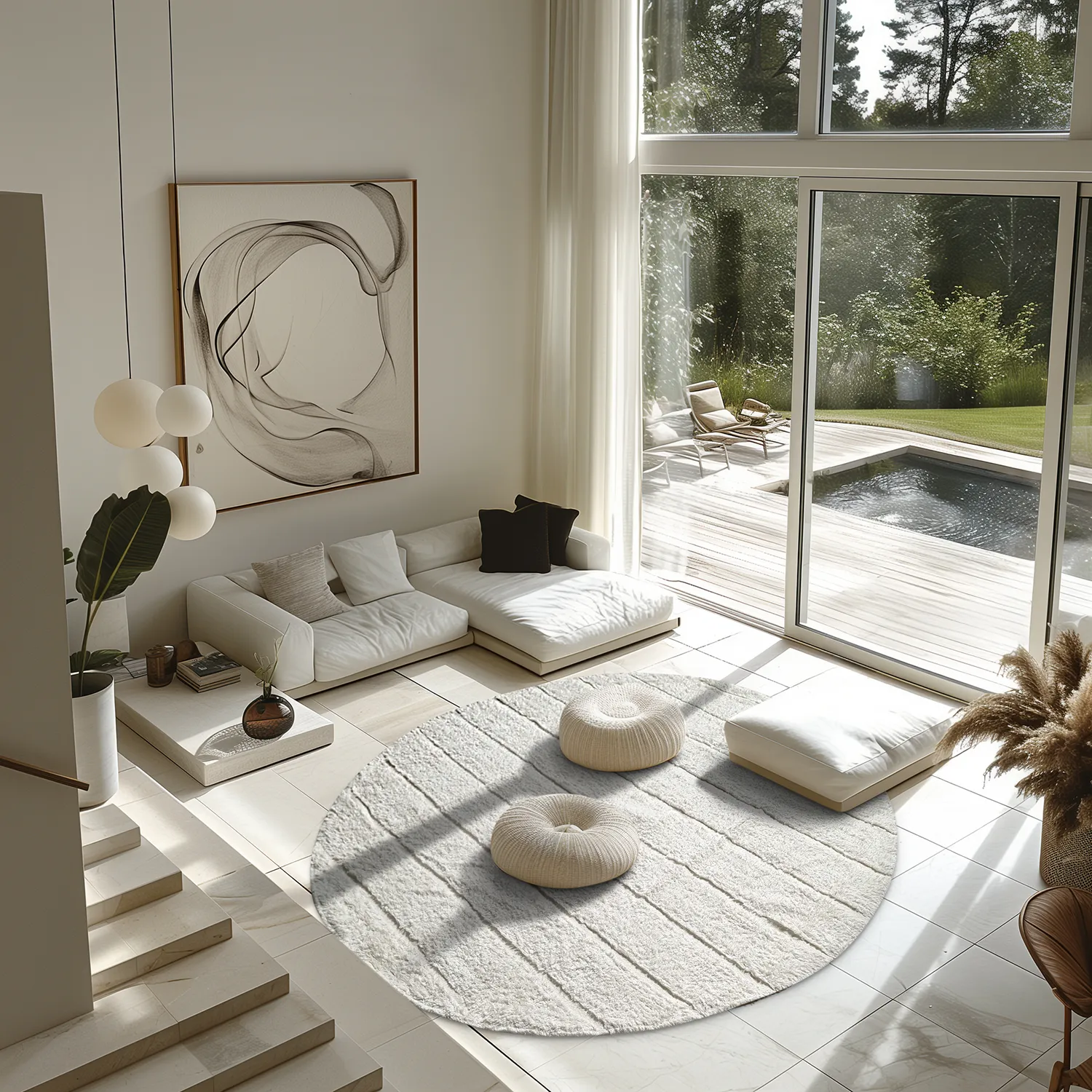 Round rug - Willow Natural Cotton Shaggy (offwhite)