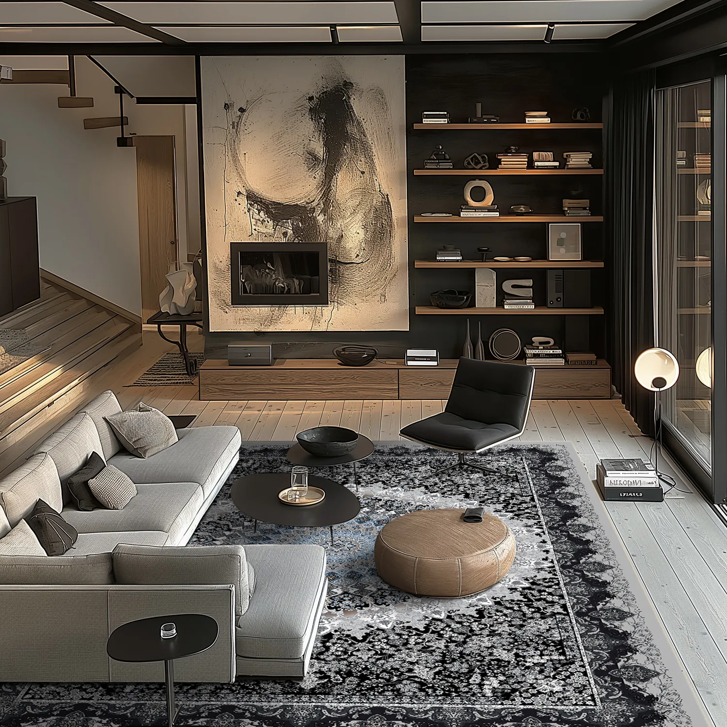 Wilton rug - Yelda (black/multi)