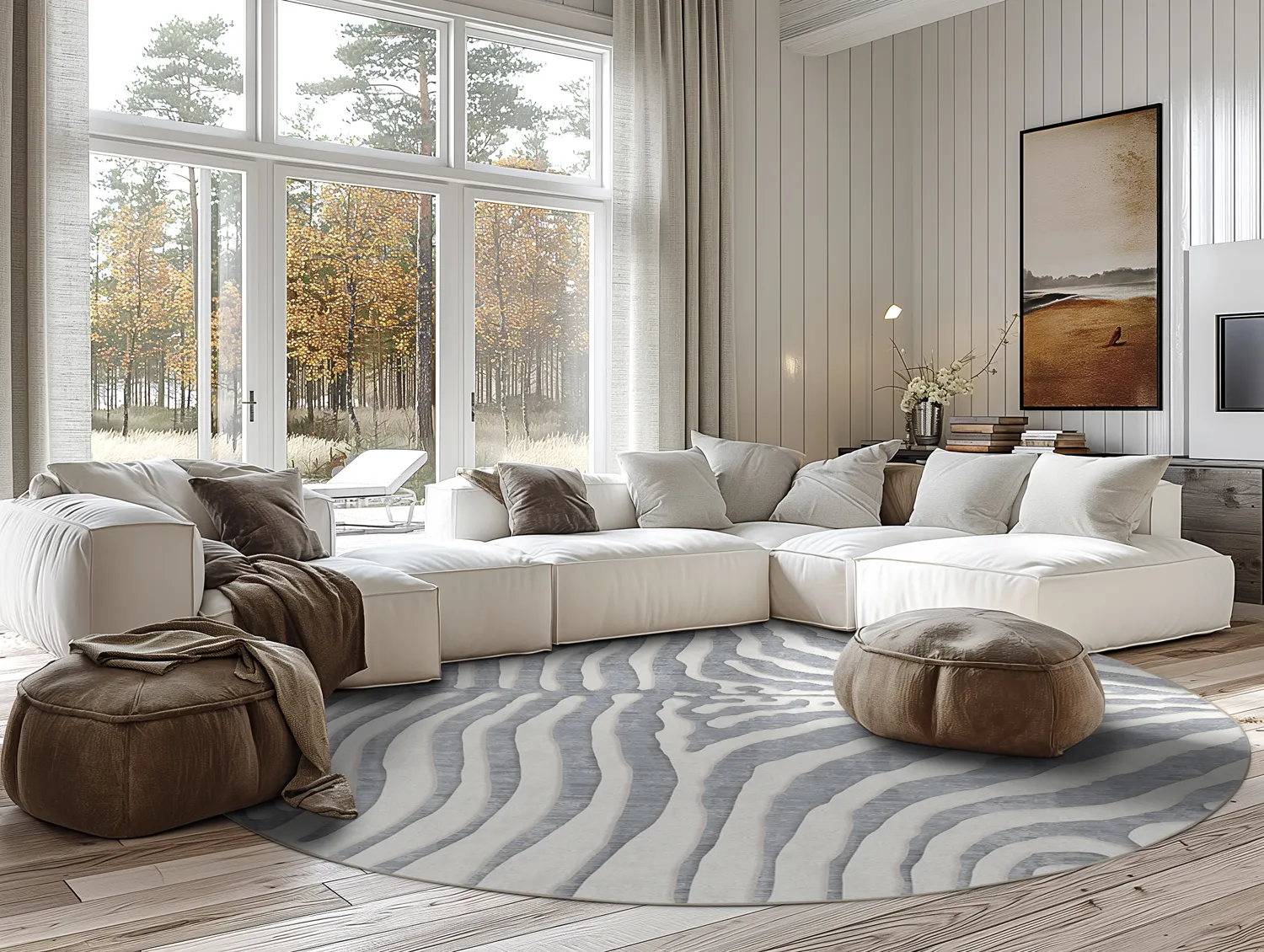 Round rug - Zebra