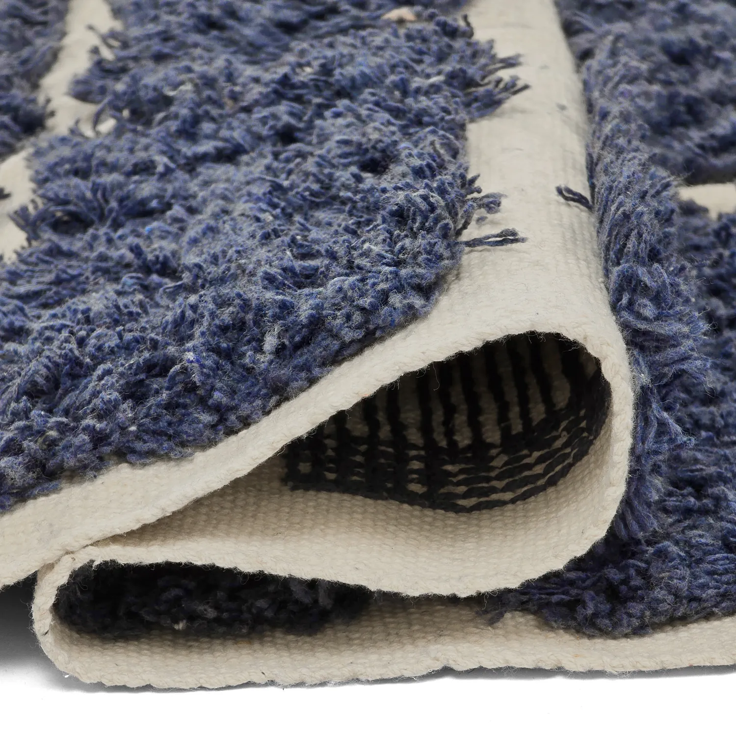 Shaggy rugs - Zola Natural Cotton Shaggy (blue)