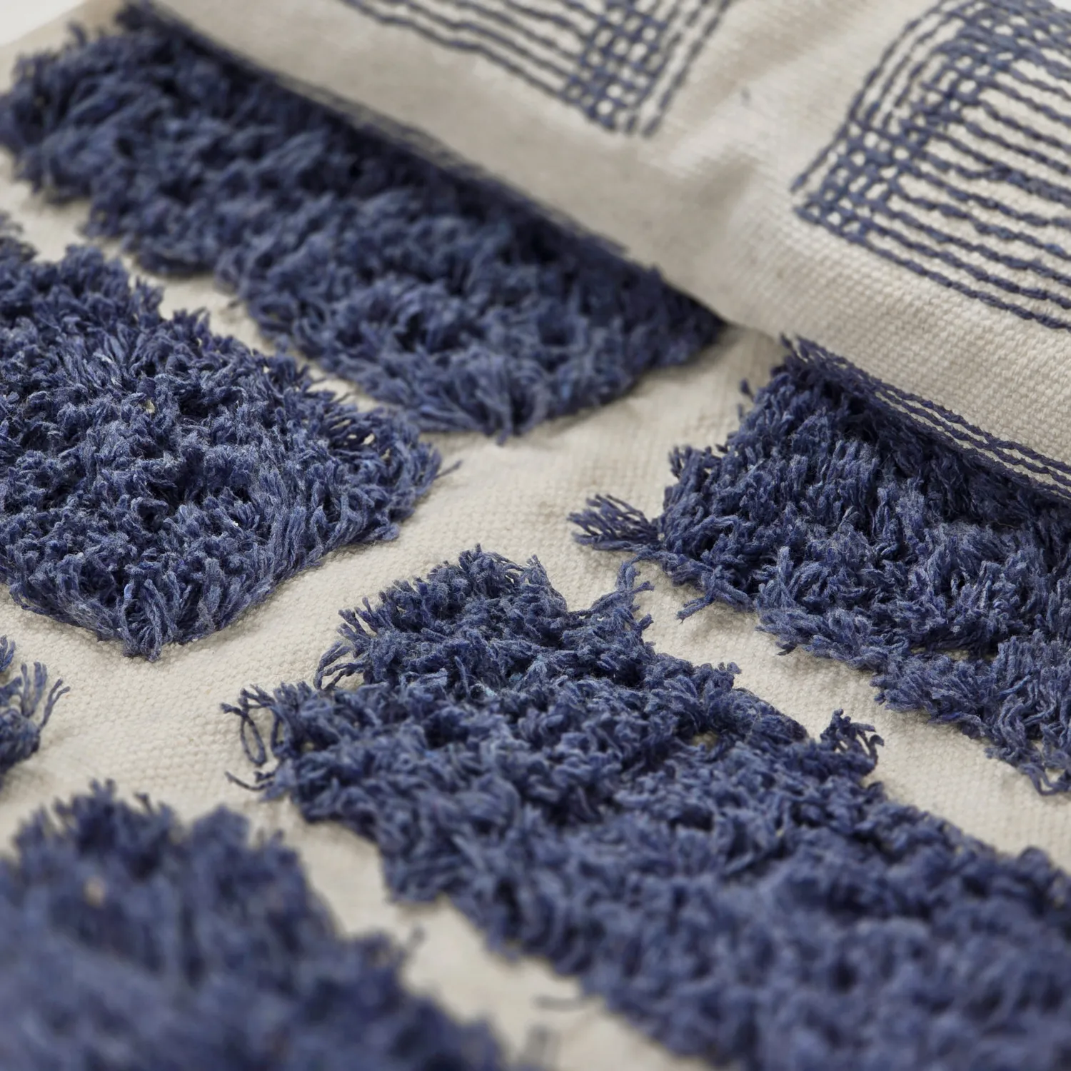 Shaggy rugs - Zola Natural Cotton Shaggy (blue)