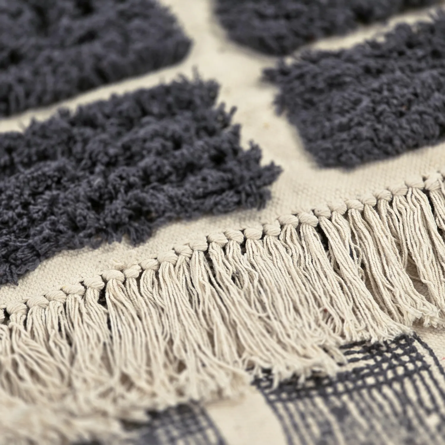 Shaggy rugs - Zola Natural Cotton Shaggy (dark grey)