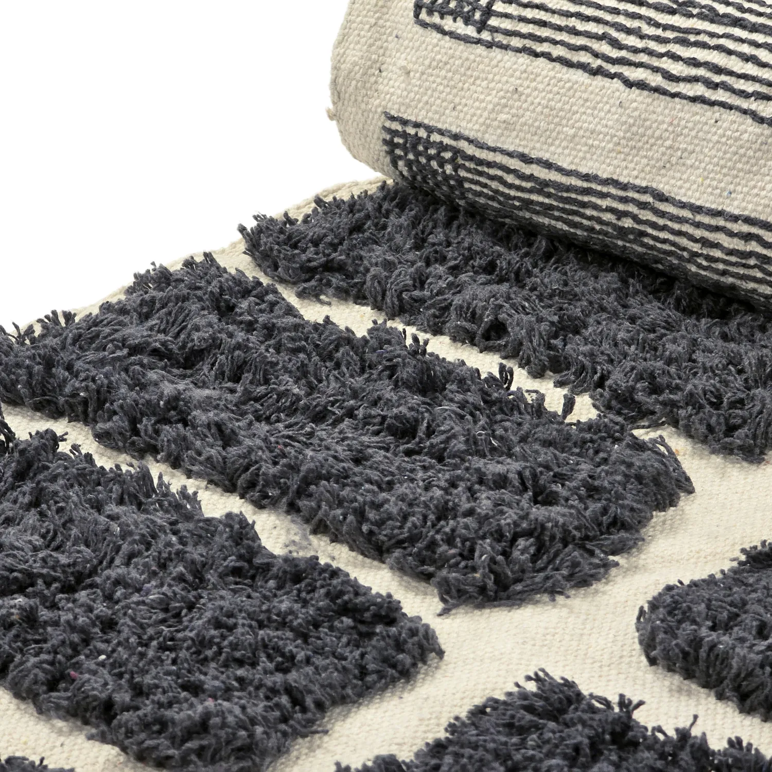 Shaggy rugs - Zola Natural Cotton Shaggy (dark grey)