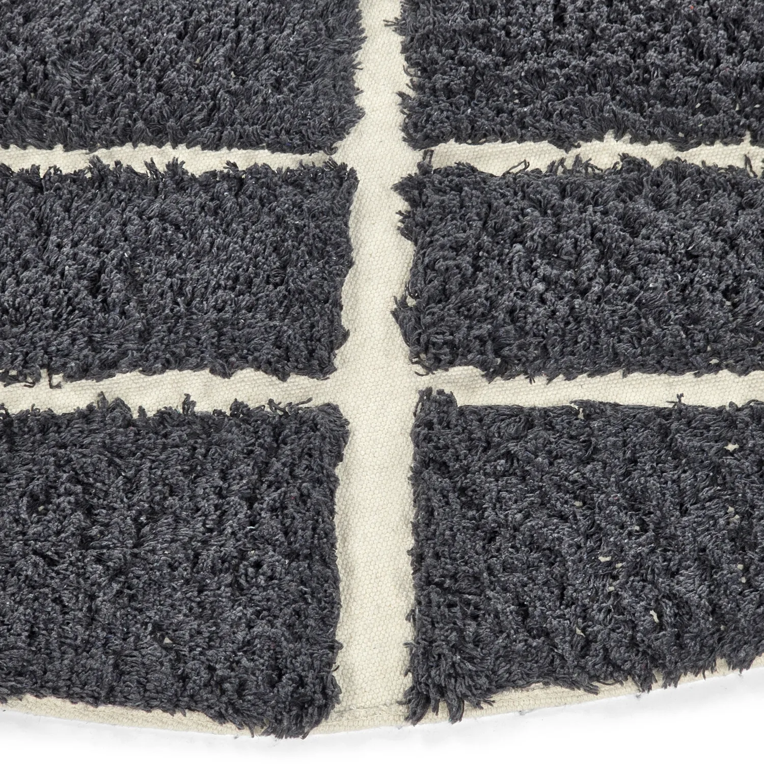 Round rug - Zola Natural Cotton Shaggy (dark grey)