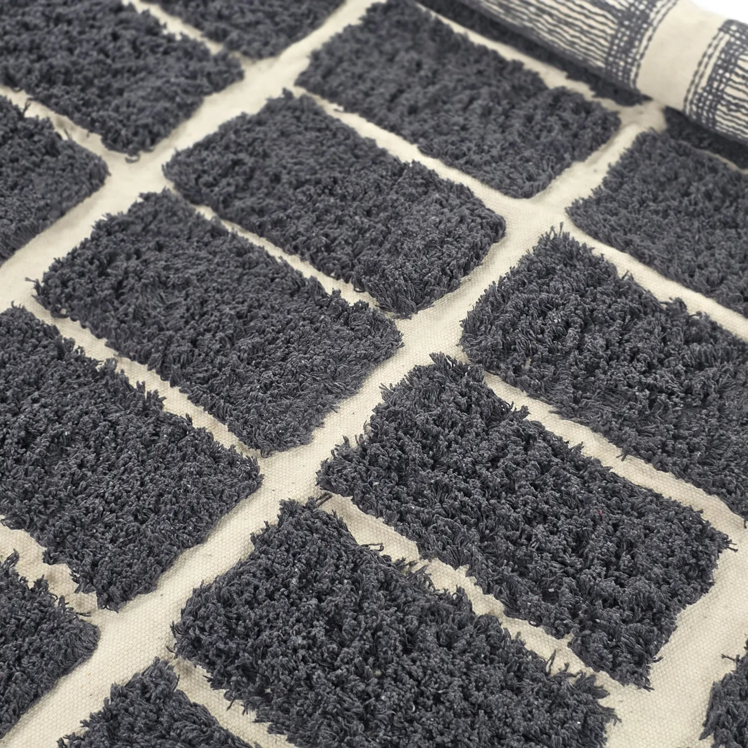 Round rug - Zola Natural Cotton Shaggy (dark grey)