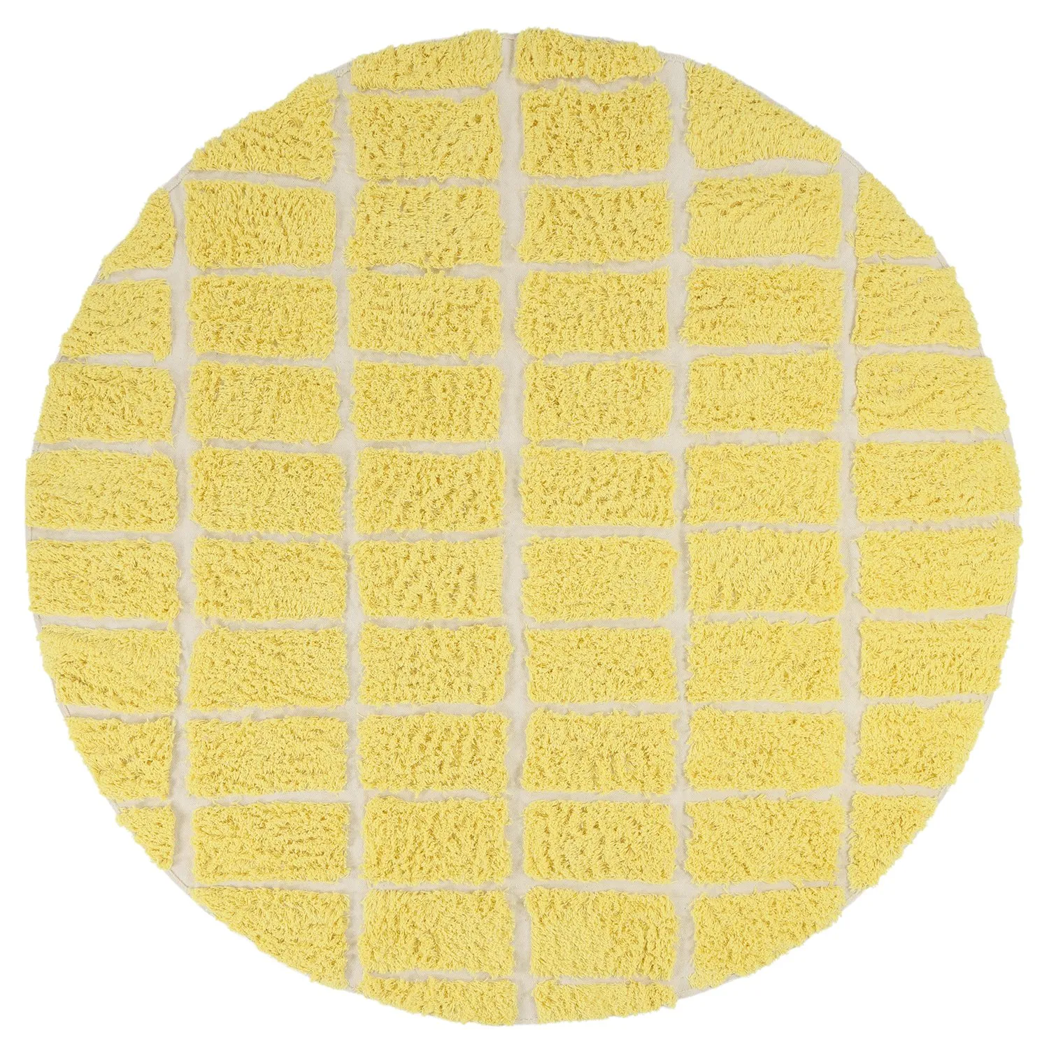 Round rug - Zola Natural Cotton Shaggy (yellow)