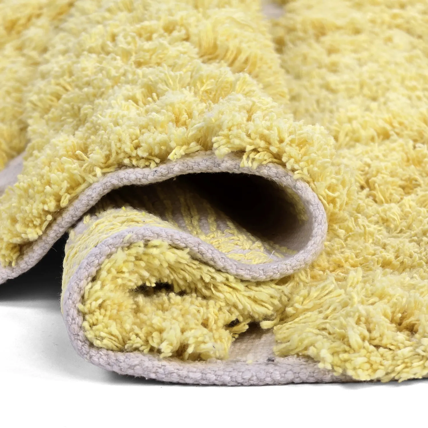 Round rug - Zola Natural Cotton Shaggy (yellow)