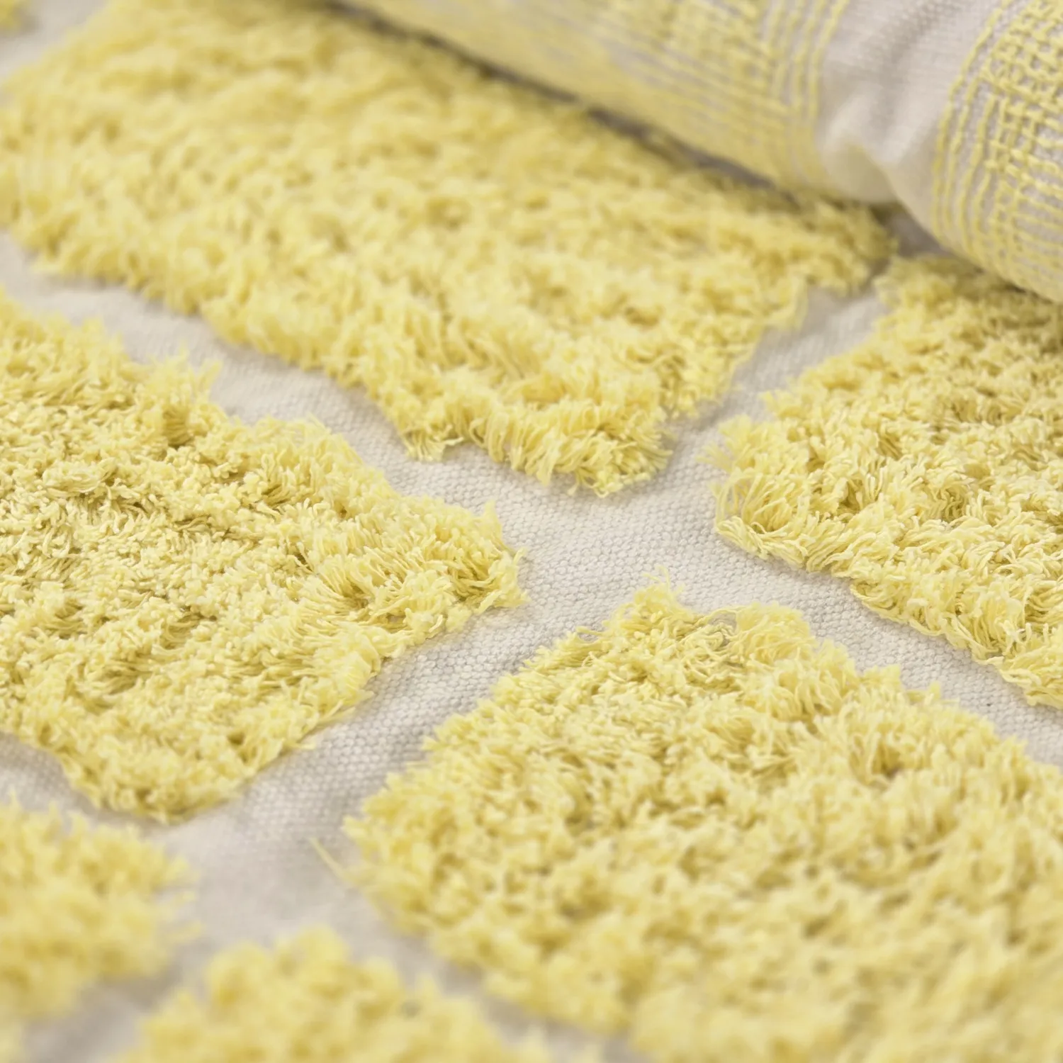 Round rug - Zola Natural Cotton Shaggy (yellow)