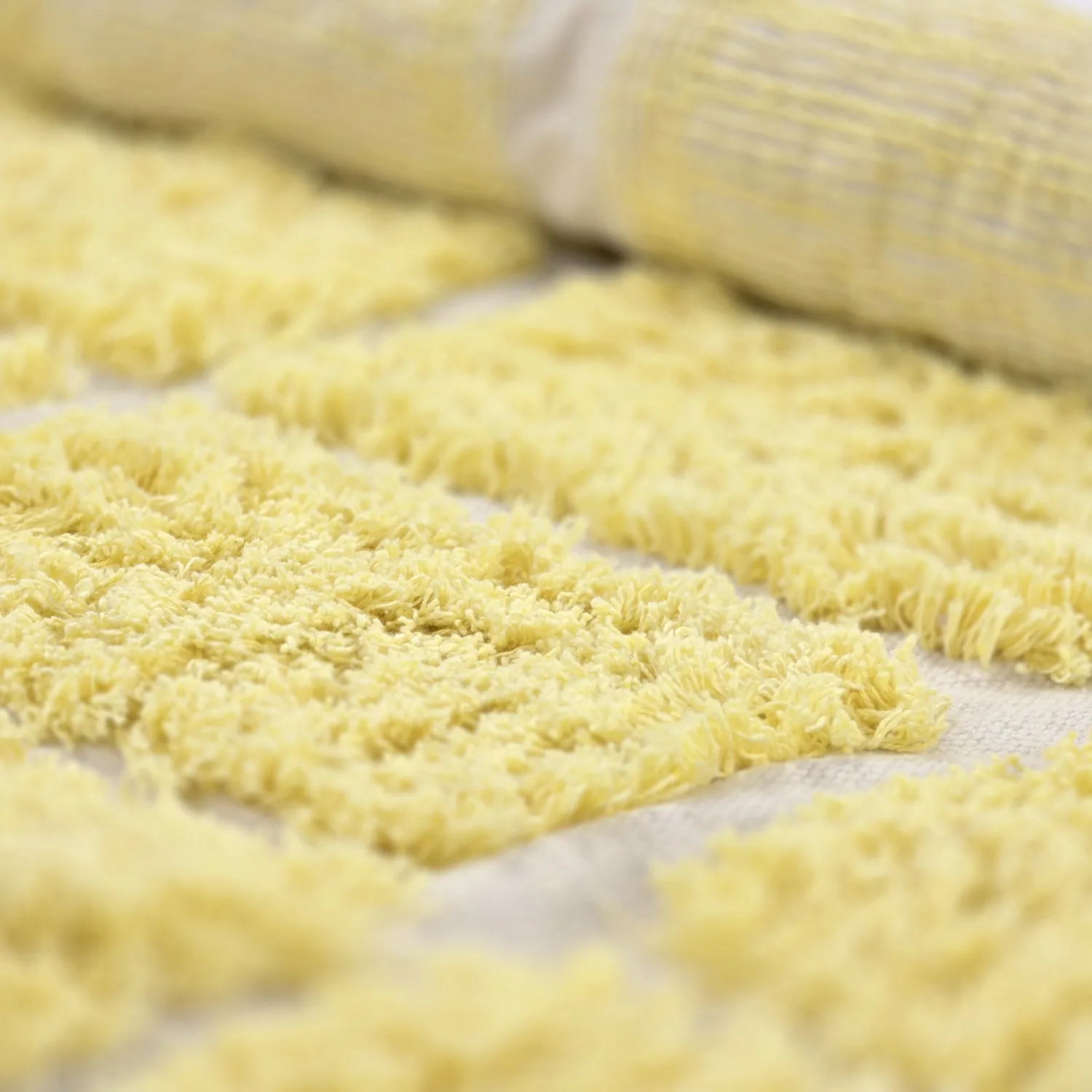 Round rug - Zola Natural Cotton Shaggy (yellow)