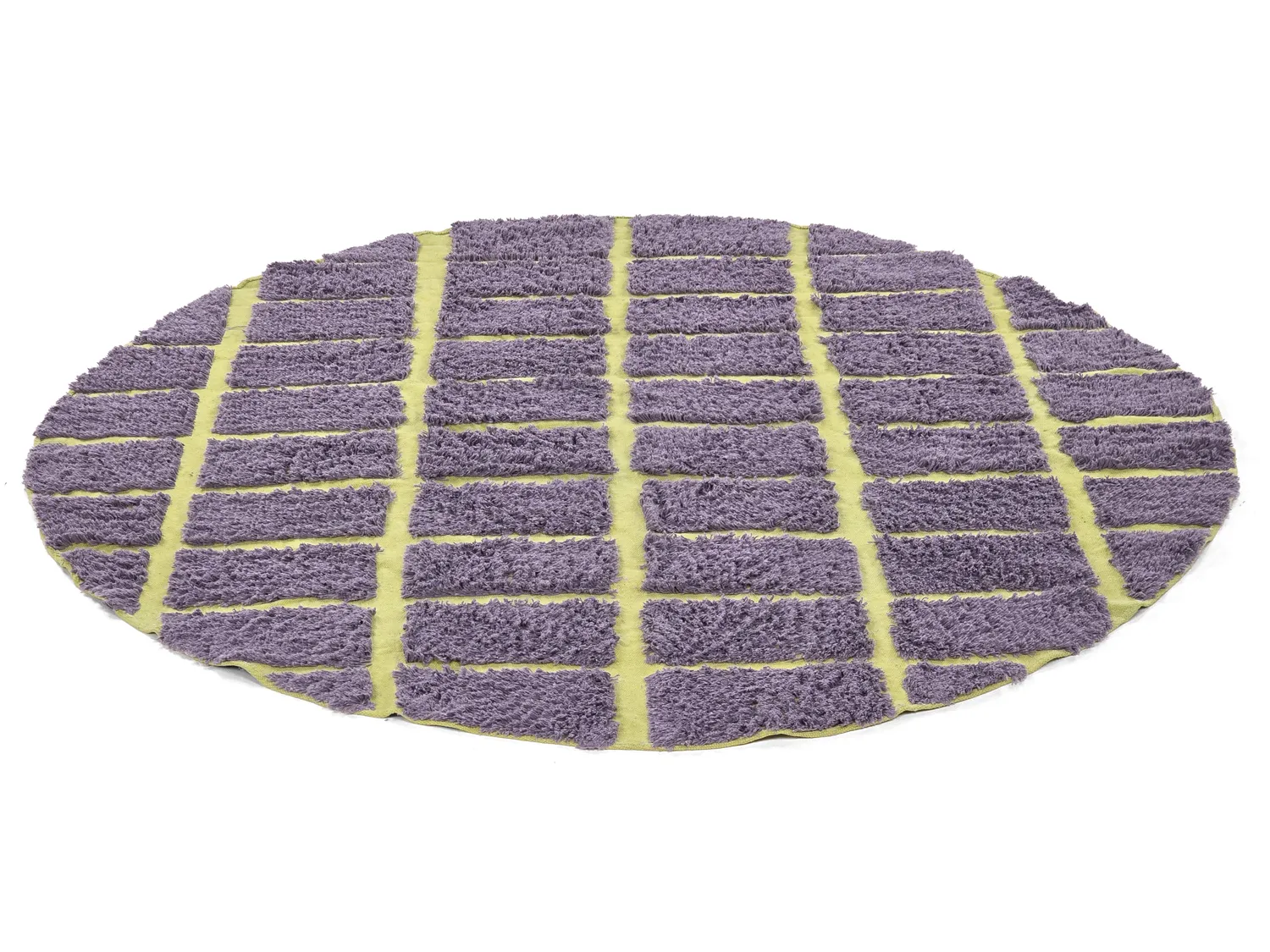 Round rug - Zola Natural Cotton Shaggy (purple)