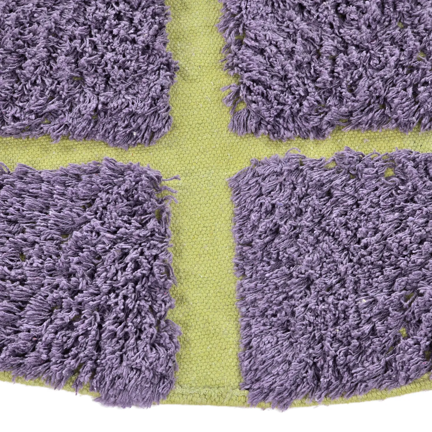 Round rug - Zola Natural Cotton Shaggy (purple)
