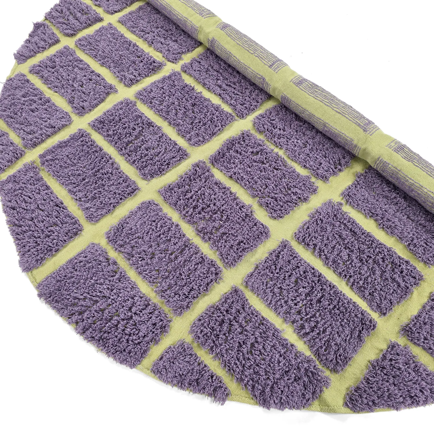 Round rug - Zola Natural Cotton Shaggy (purple)