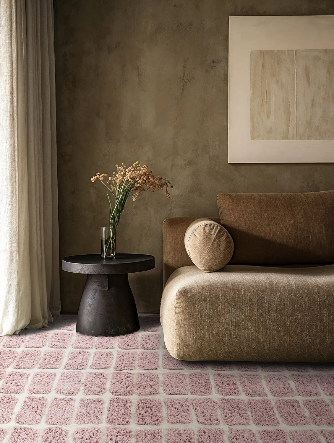 Shaggy rugs - Zola Natural Cotton Shaggy (pink)