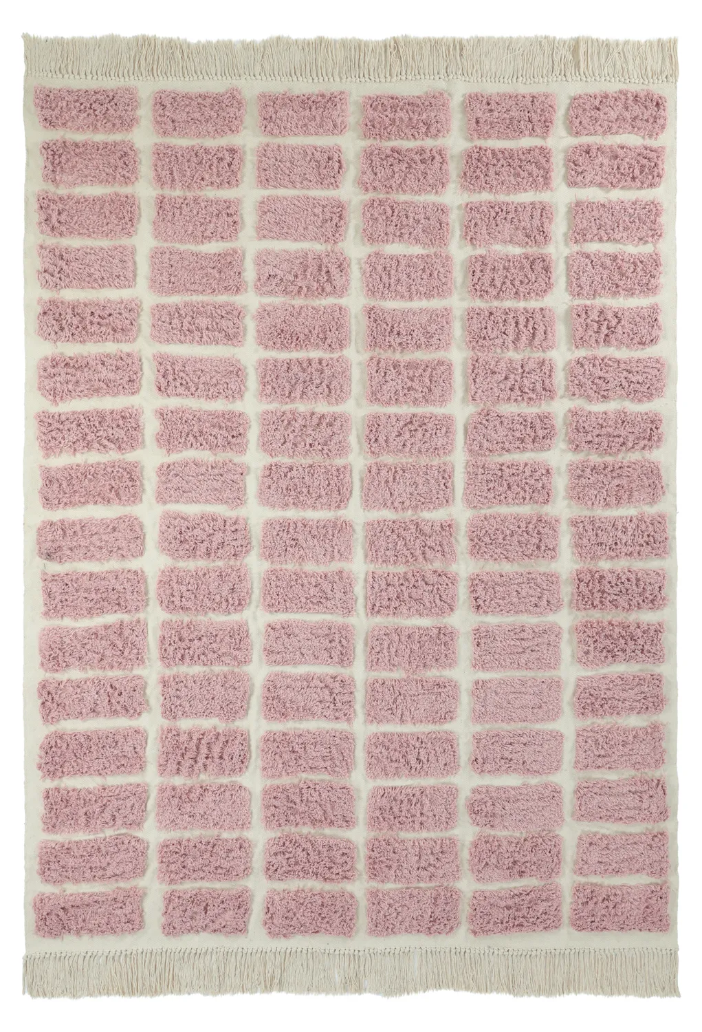Shaggy rugs - Zola Natural Cotton Shaggy (pink)