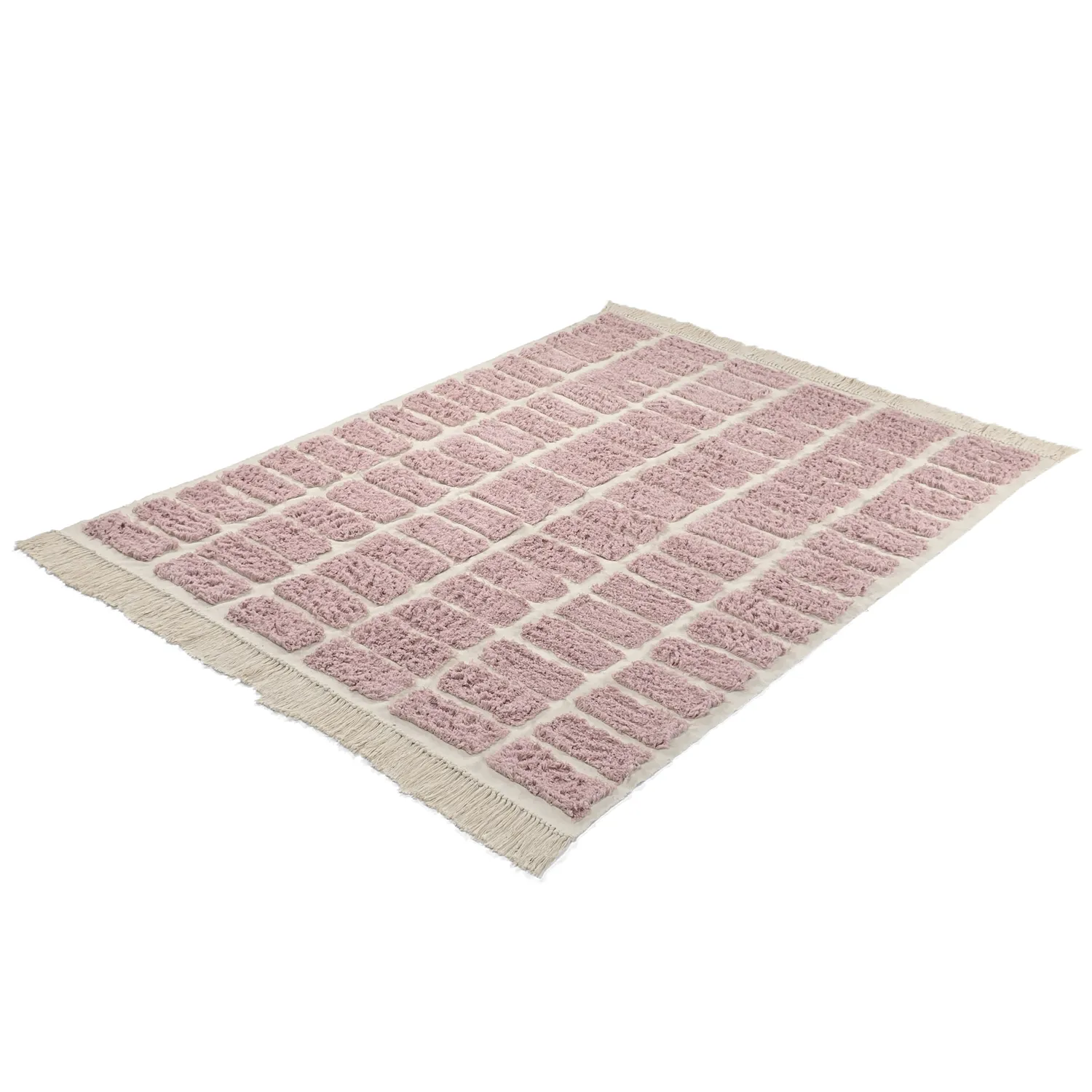 Shaggy rugs - Zola Natural Cotton Shaggy (pink)