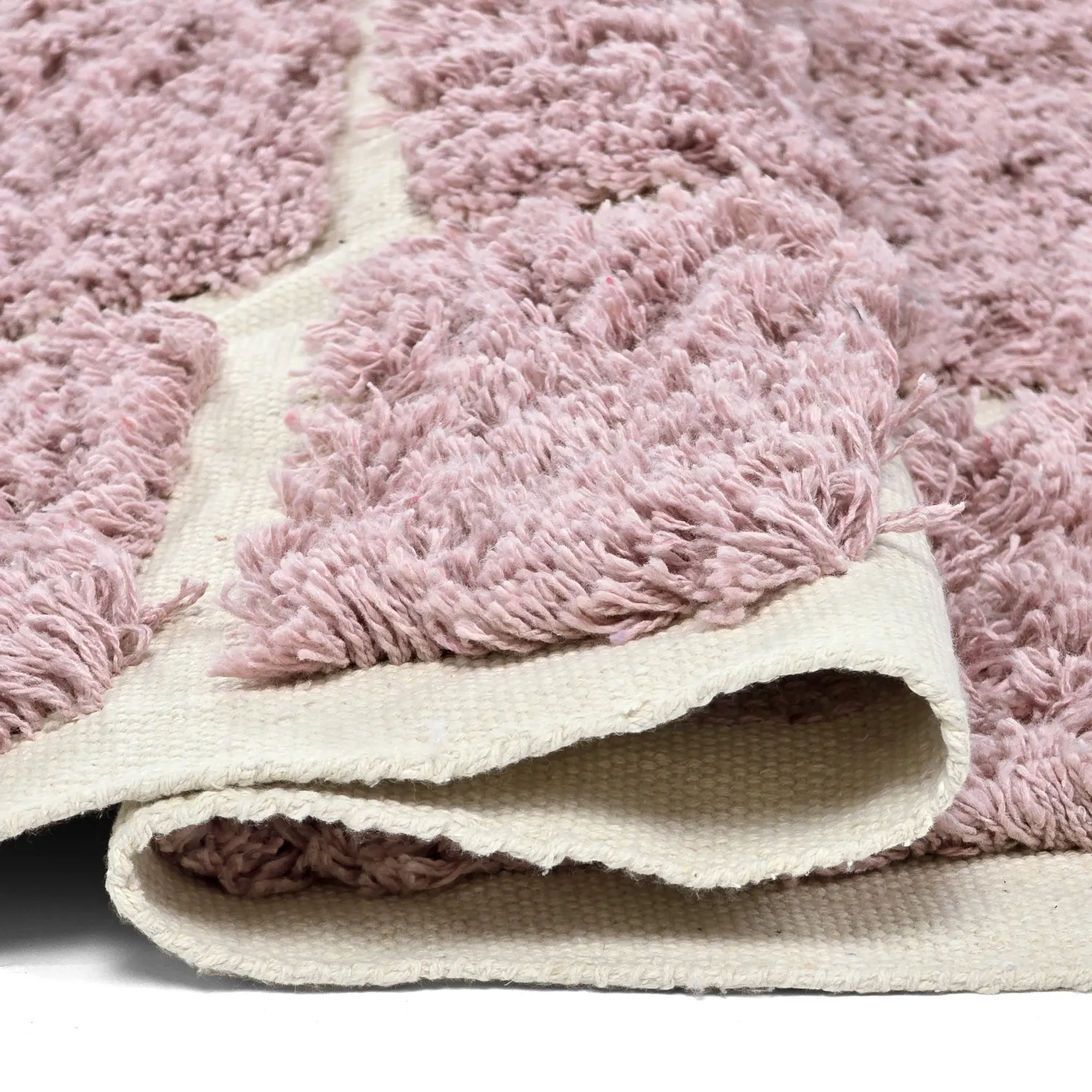 Shaggy rugs - Zola Natural Cotton Shaggy (pink)