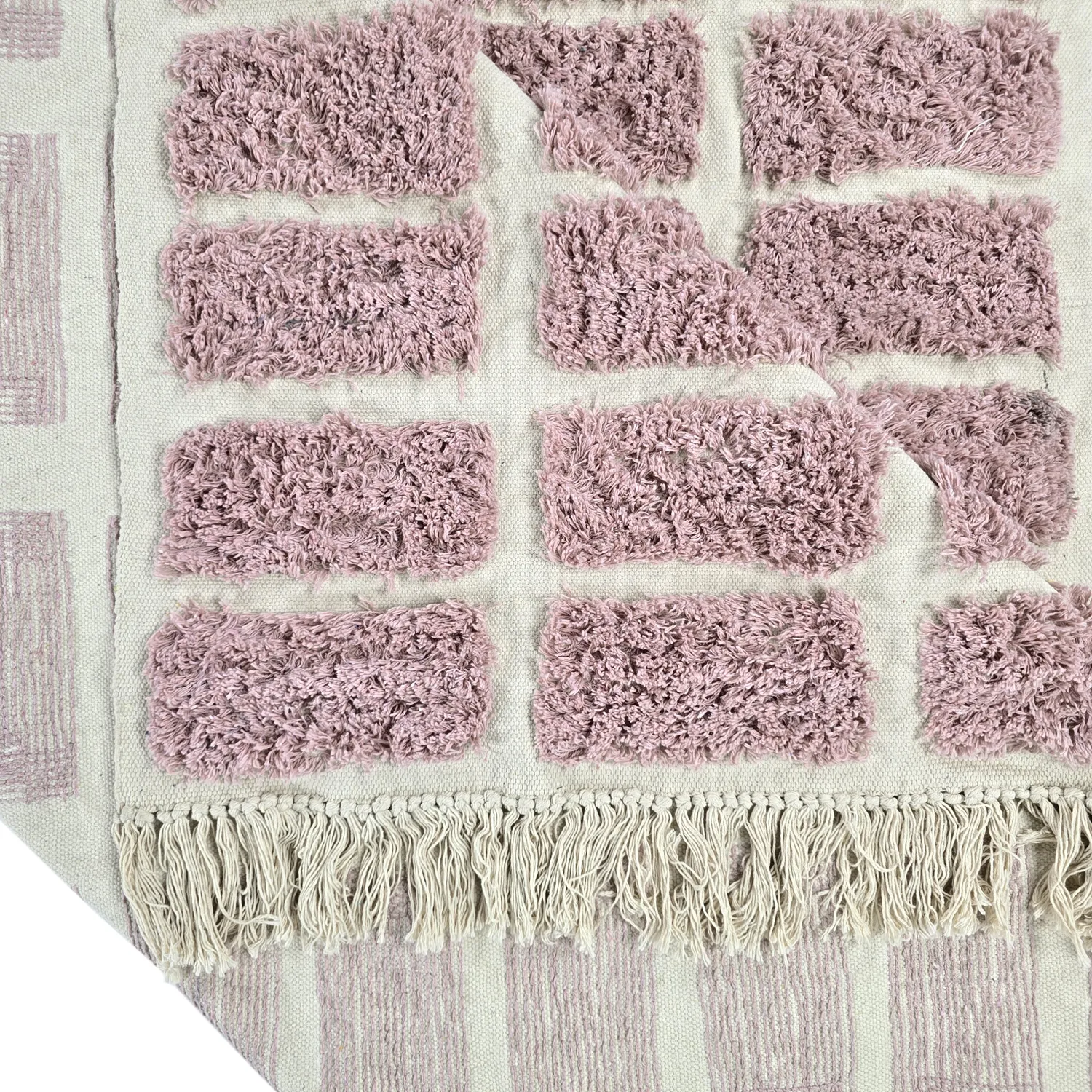 Shaggy rugs - Zola Natural Cotton Shaggy (pink)