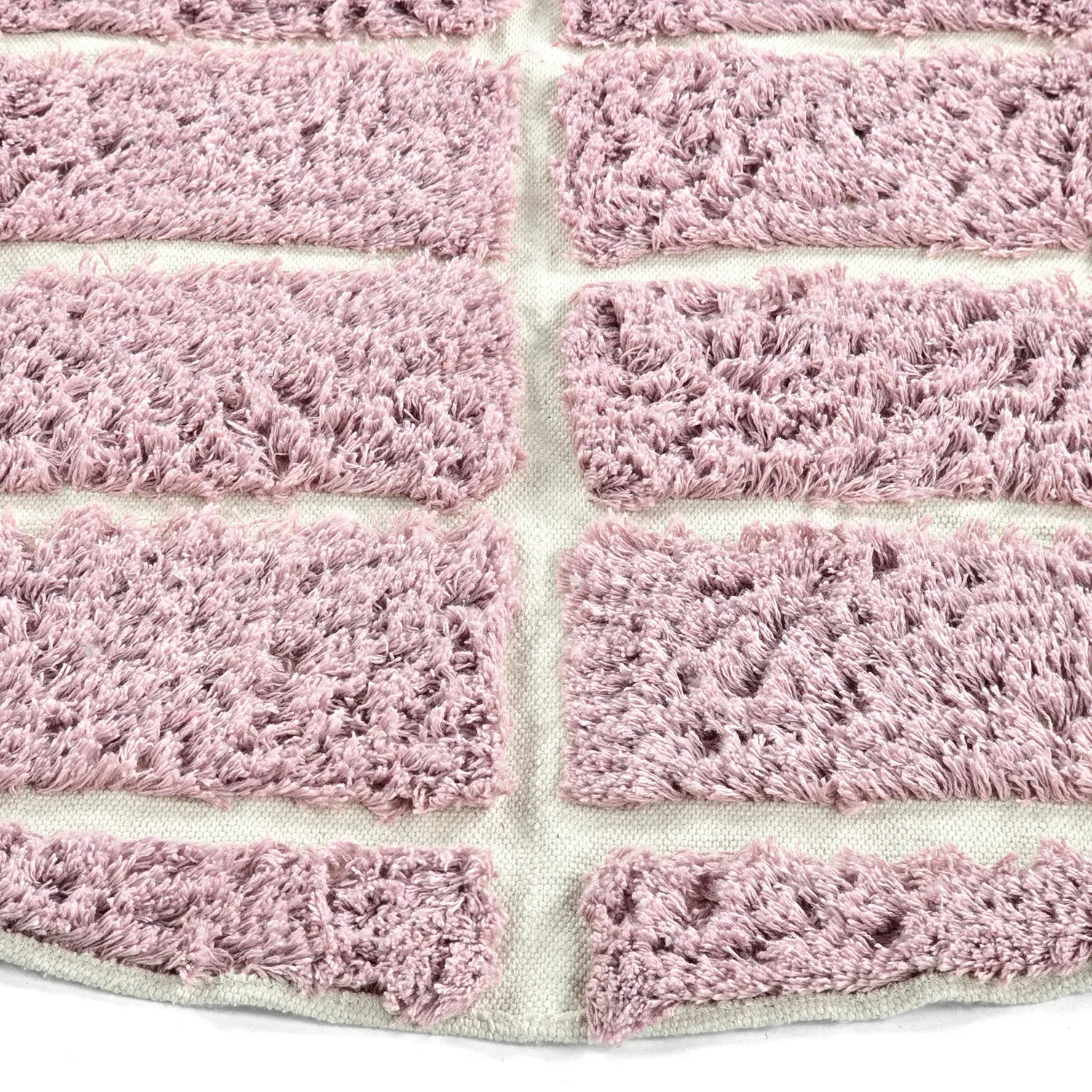 Round rug - Zola Natural Cotton Shaggy (pink)