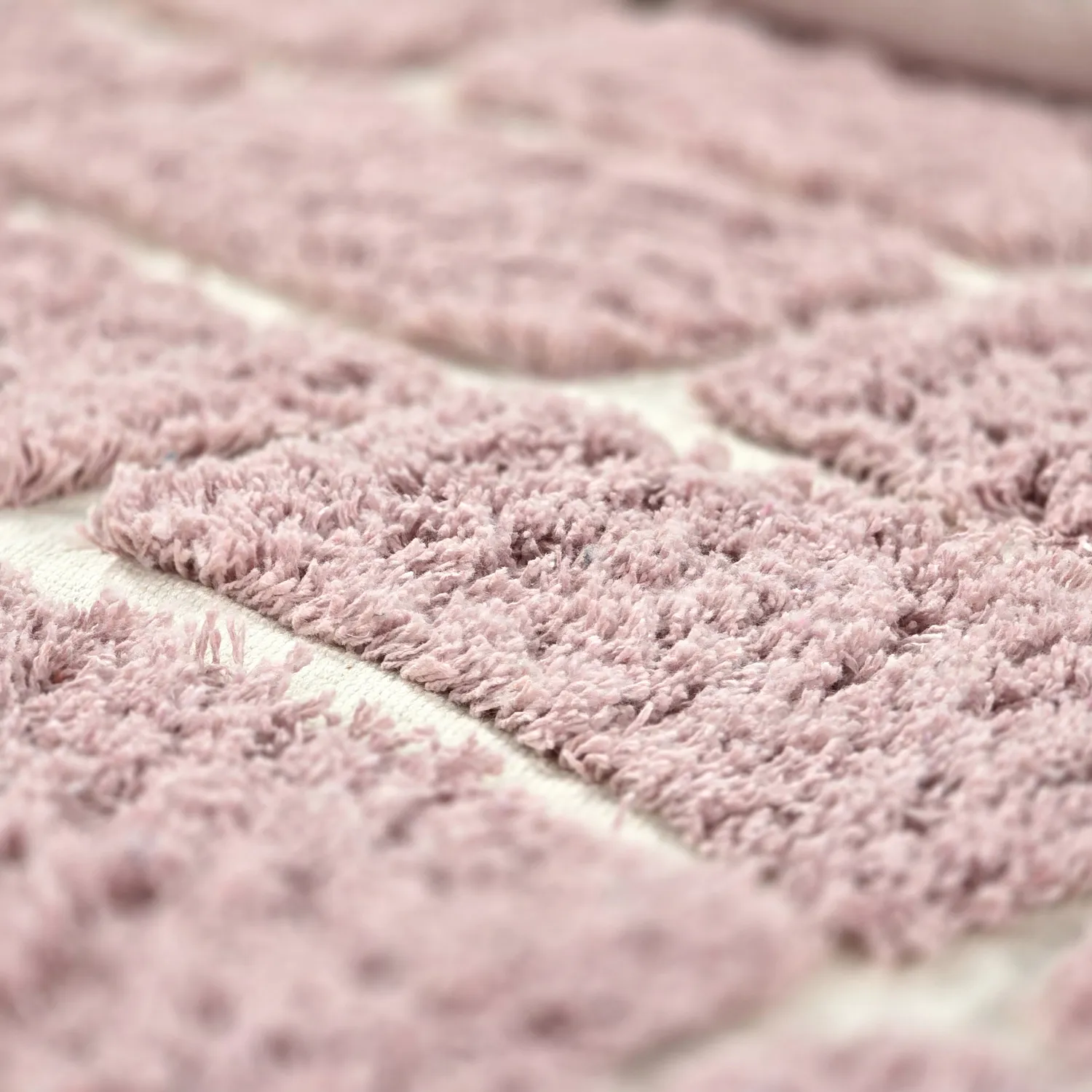 Round rug - Zola Natural Cotton Shaggy (pink)