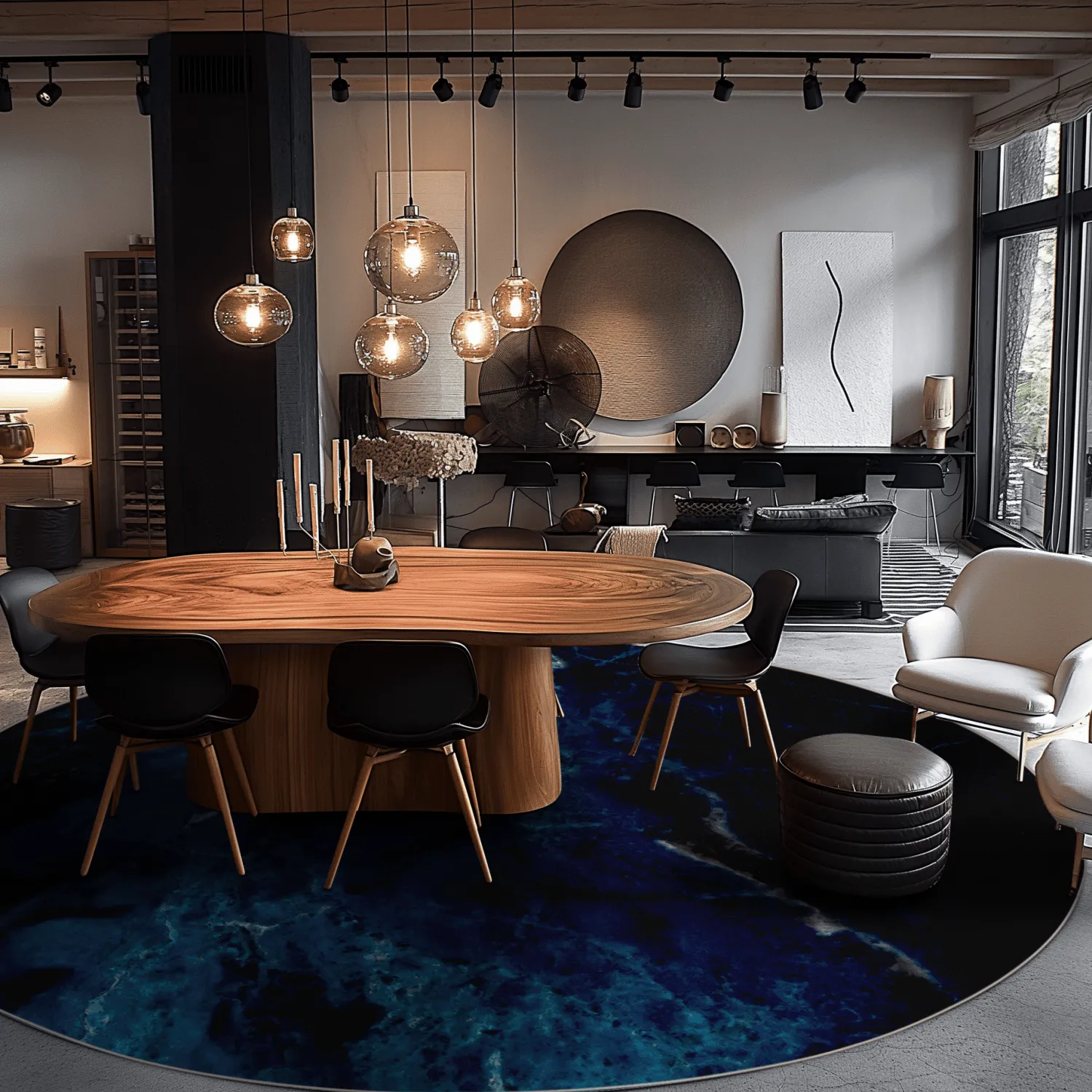 Round rug - Zuani (dark blue)
