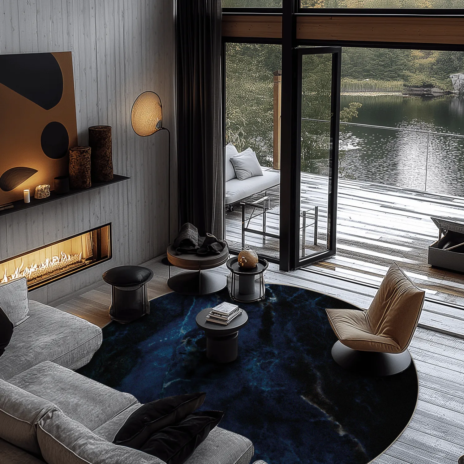 Round rug - Zuani (dark blue)