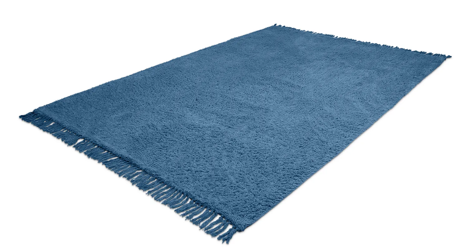 Shaggy rugs - Alba Natural Cotton Shaggy (blue)