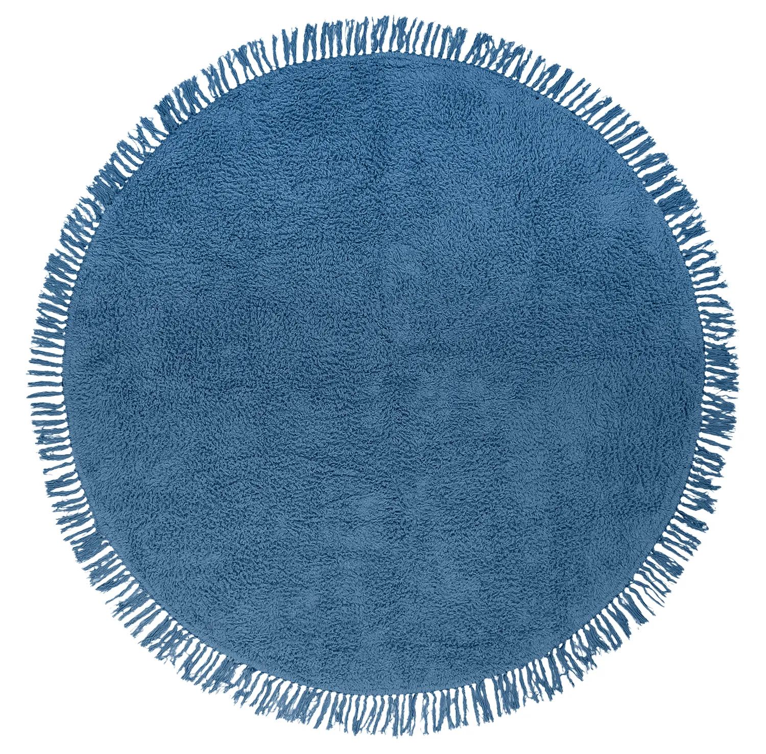 Round rug - Alba Natural Cotton Shaggy (blue)