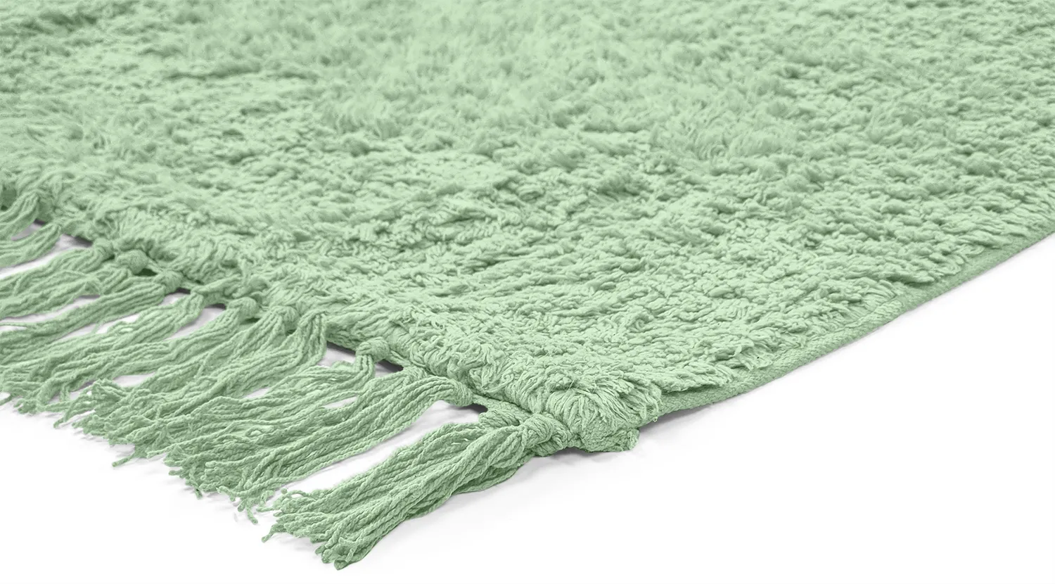 Shaggy rugs - Alba Natural Cotton Shaggy (light green)