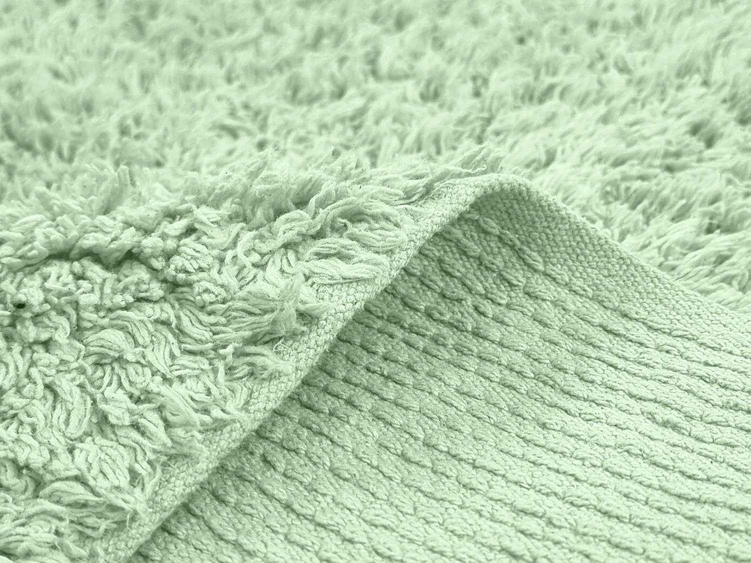 Shaggy rugs - Alba Natural Cotton Shaggy (light green)