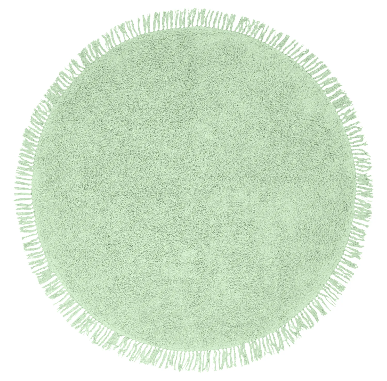 Round rug - Alba Natural Cotton Shaggy (light green)
