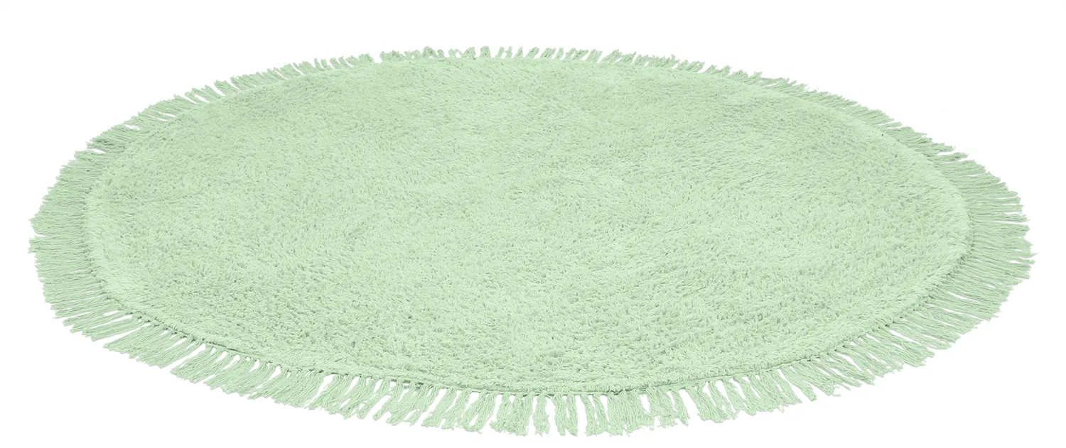 Round rug - Alba Natural Cotton Shaggy (light green)