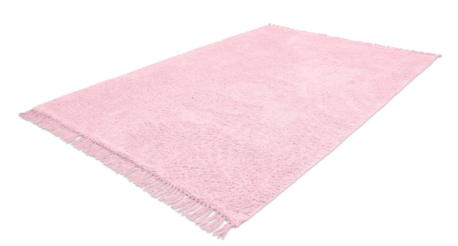 Shaggy rugs - Alba Natural Cotton Shaggy (light pink)