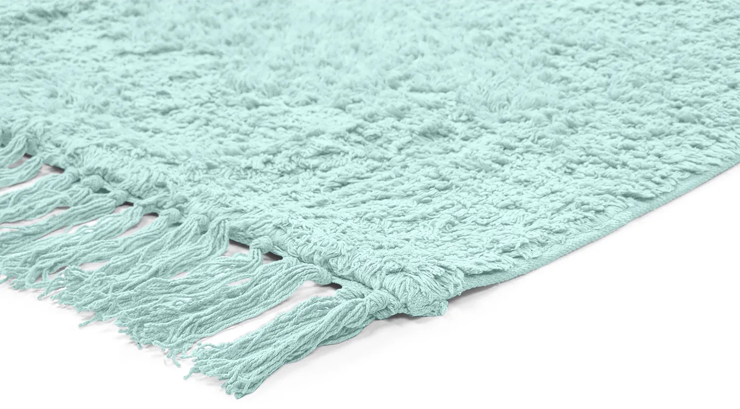 Shaggy rugs - Alba Natural Cotton Shaggy (turquoise)