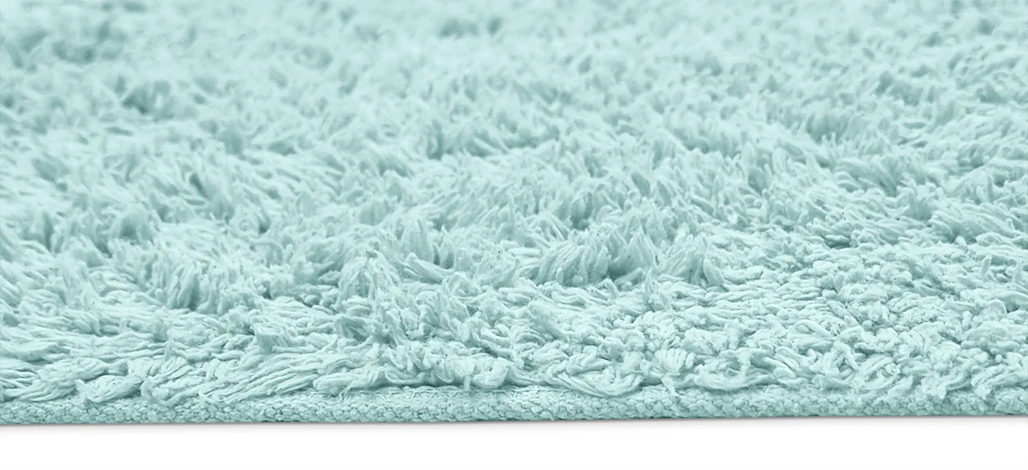 Shaggy rugs - Alba Natural Cotton Shaggy (turquoise)