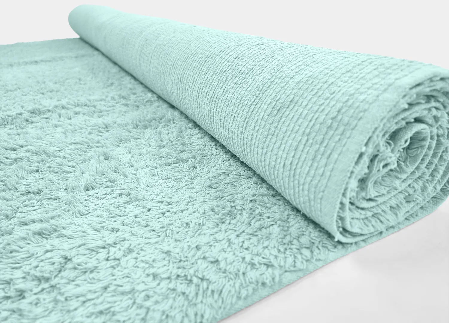 Shaggy rugs - Alba Natural Cotton Shaggy (turquoise)
