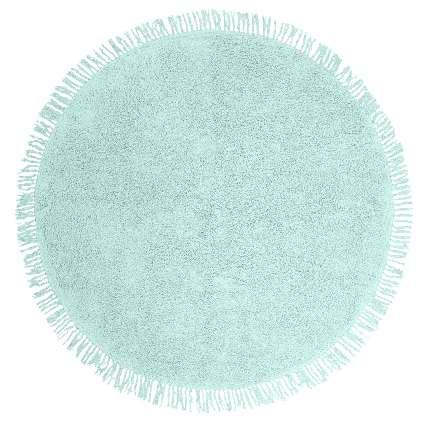 Round rug - Alba Natural Cotton Shaggy (turquoise)