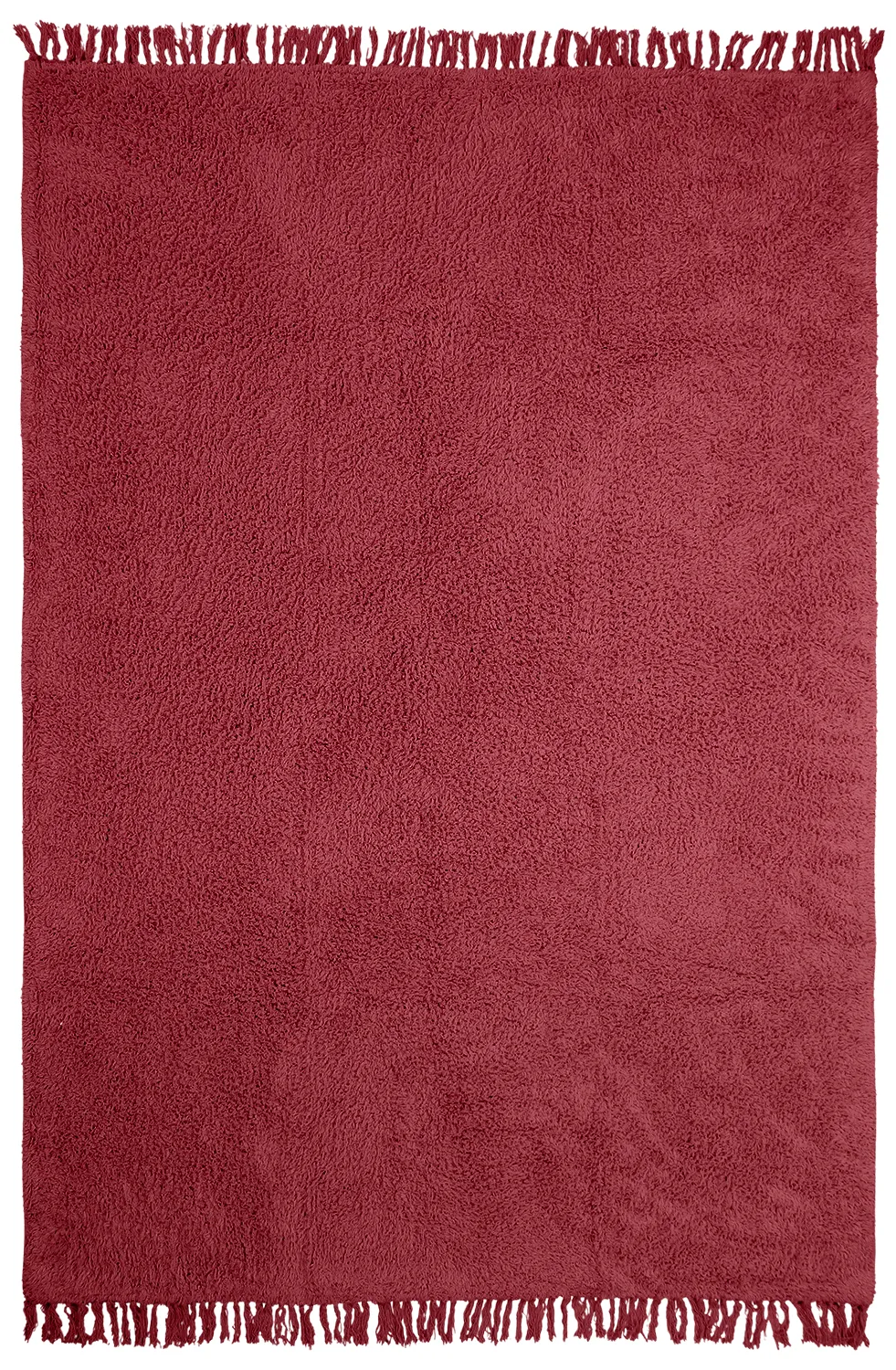 Shaggy rugs - Alba Natural Cotton Shaggy (burgundy)