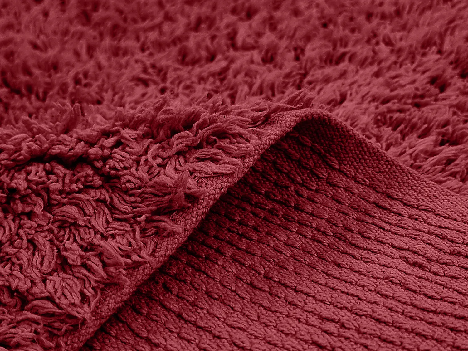 Shaggy rugs - Alba Natural Cotton Shaggy (burgundy)