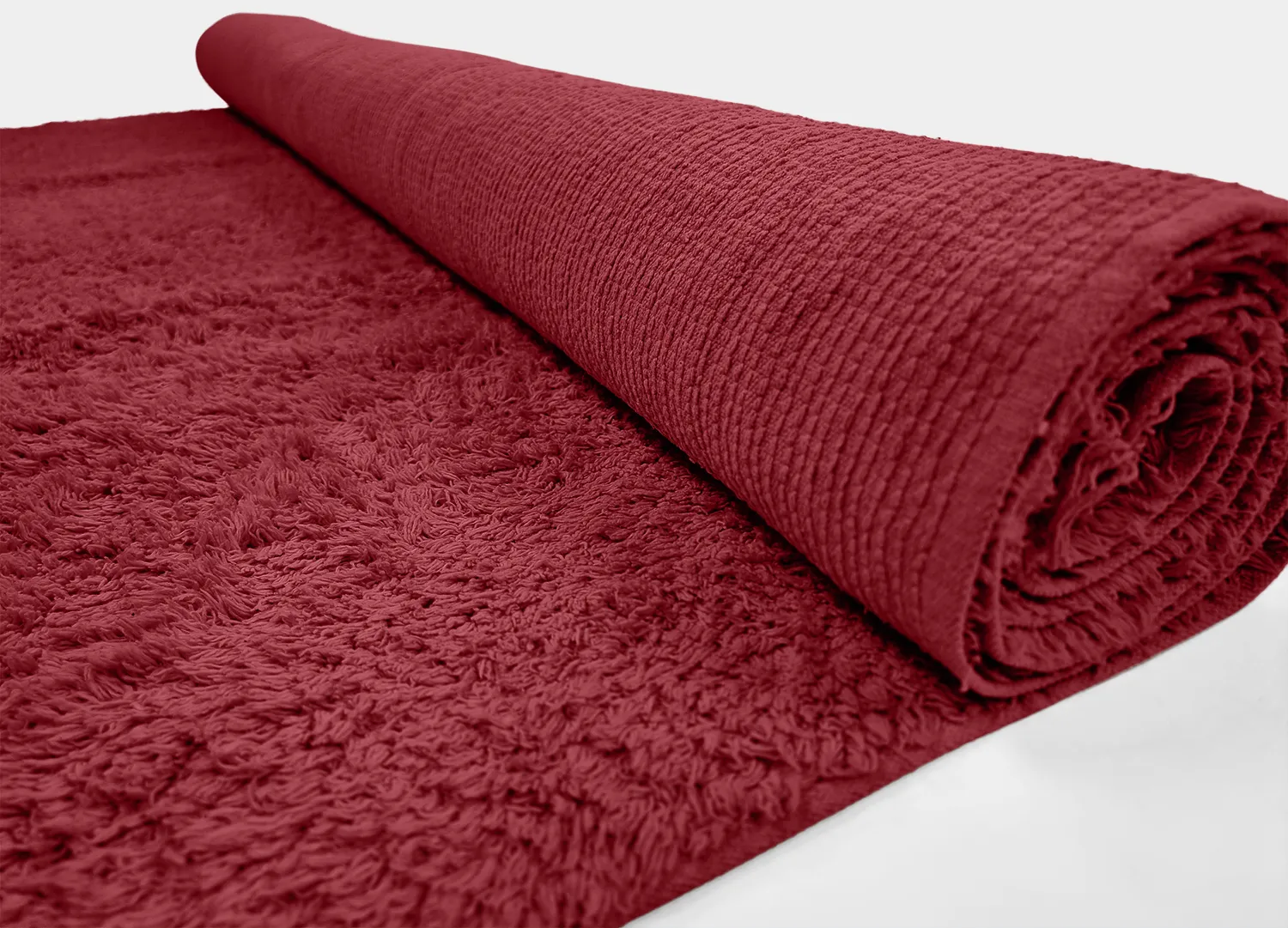 Shaggy rugs - Alba Natural Cotton Shaggy (burgundy)