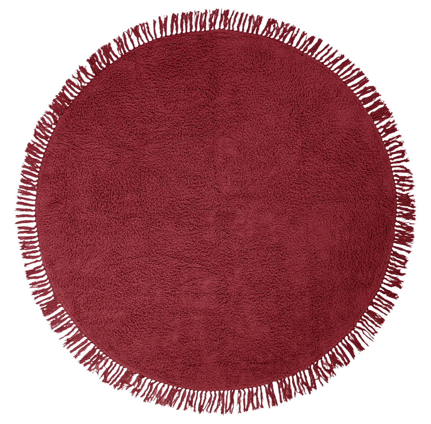 Round rug - Alba Natural Cotton Shaggy (burgundy)