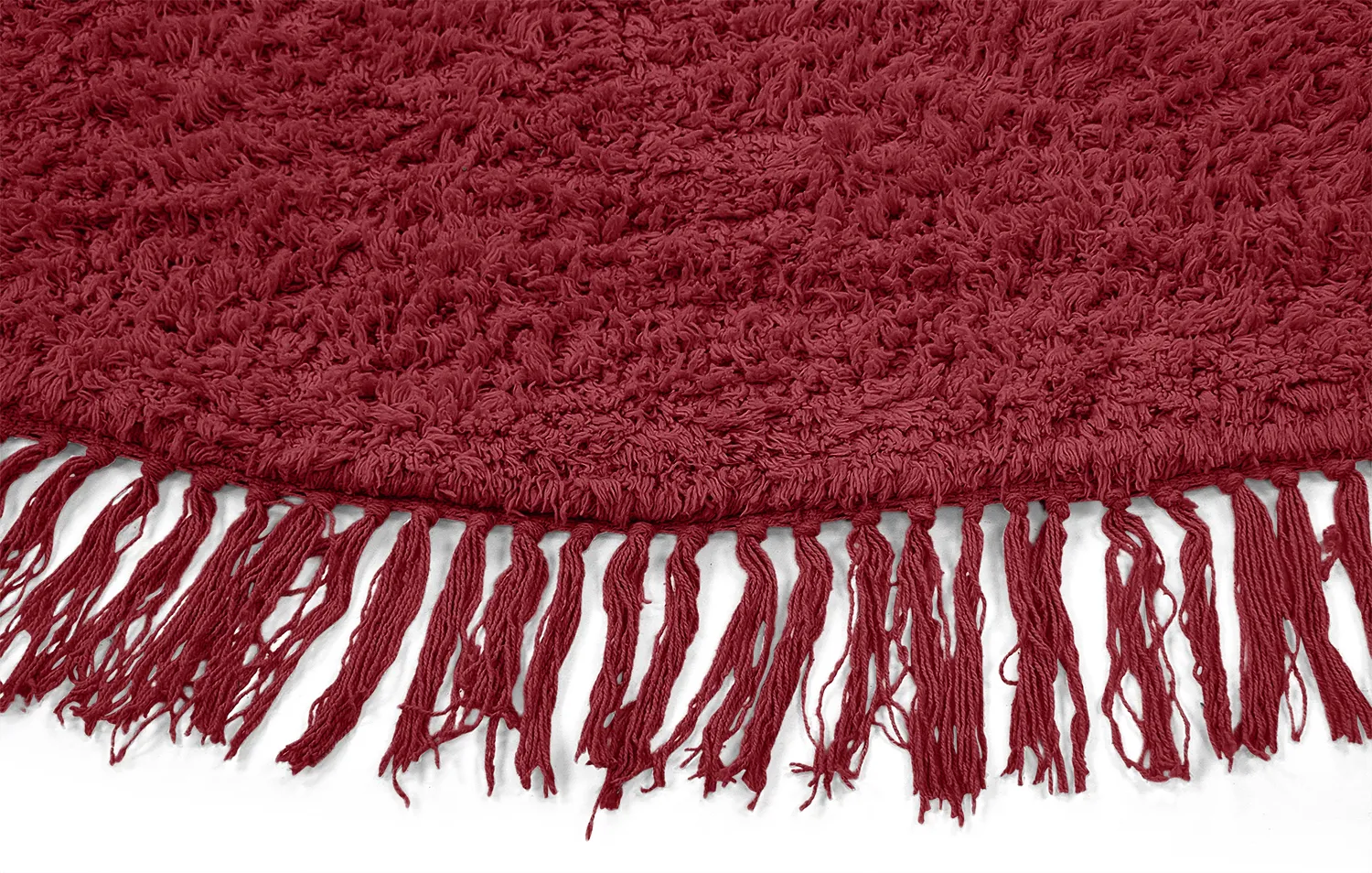 Round rug - Alba Natural Cotton Shaggy (burgundy)