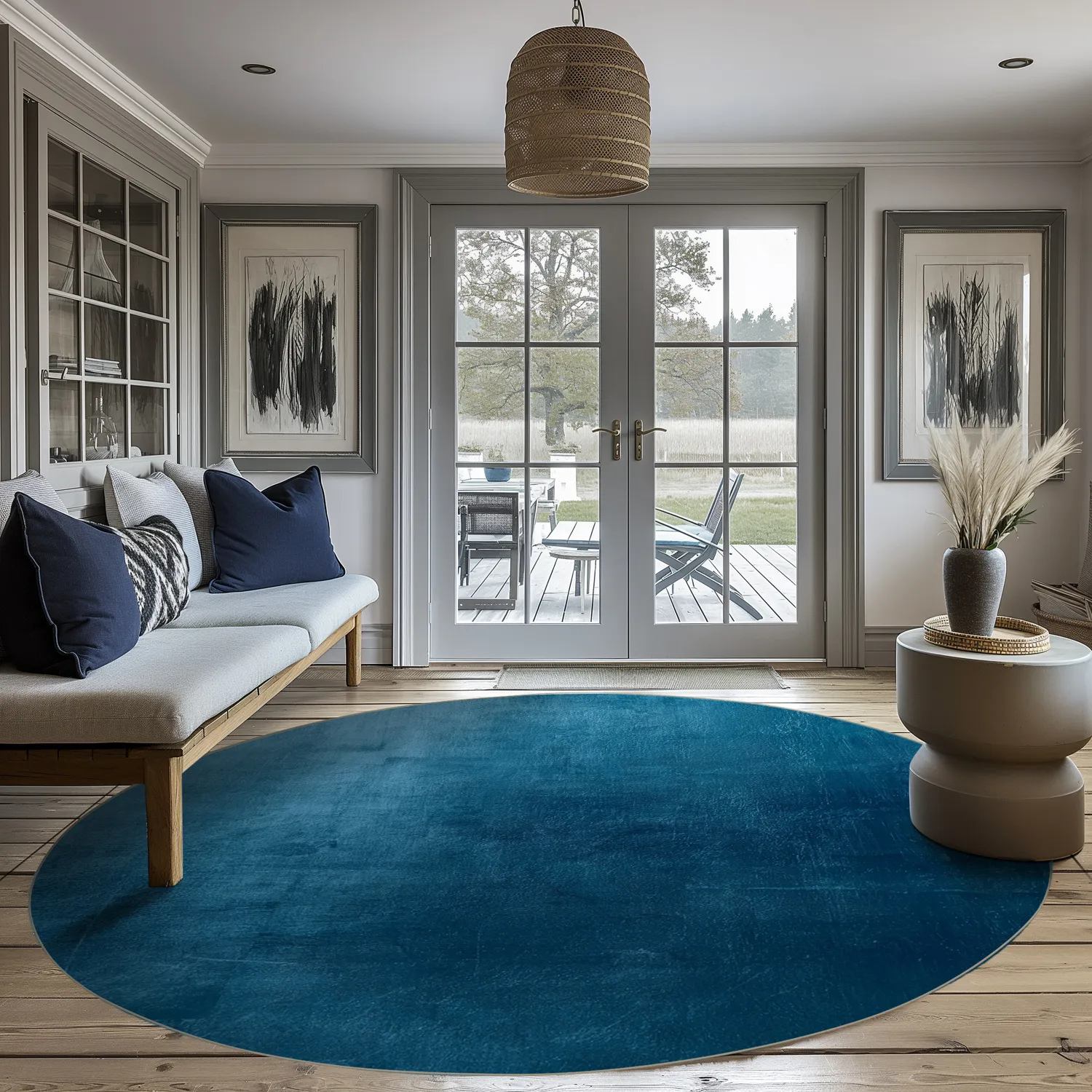 Round rug - Artena (dark blue)