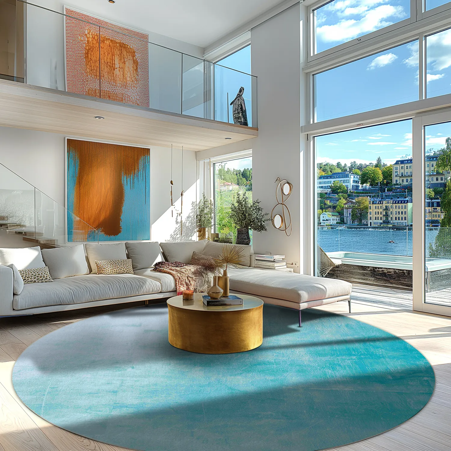 Round rug - Artena (light blue)