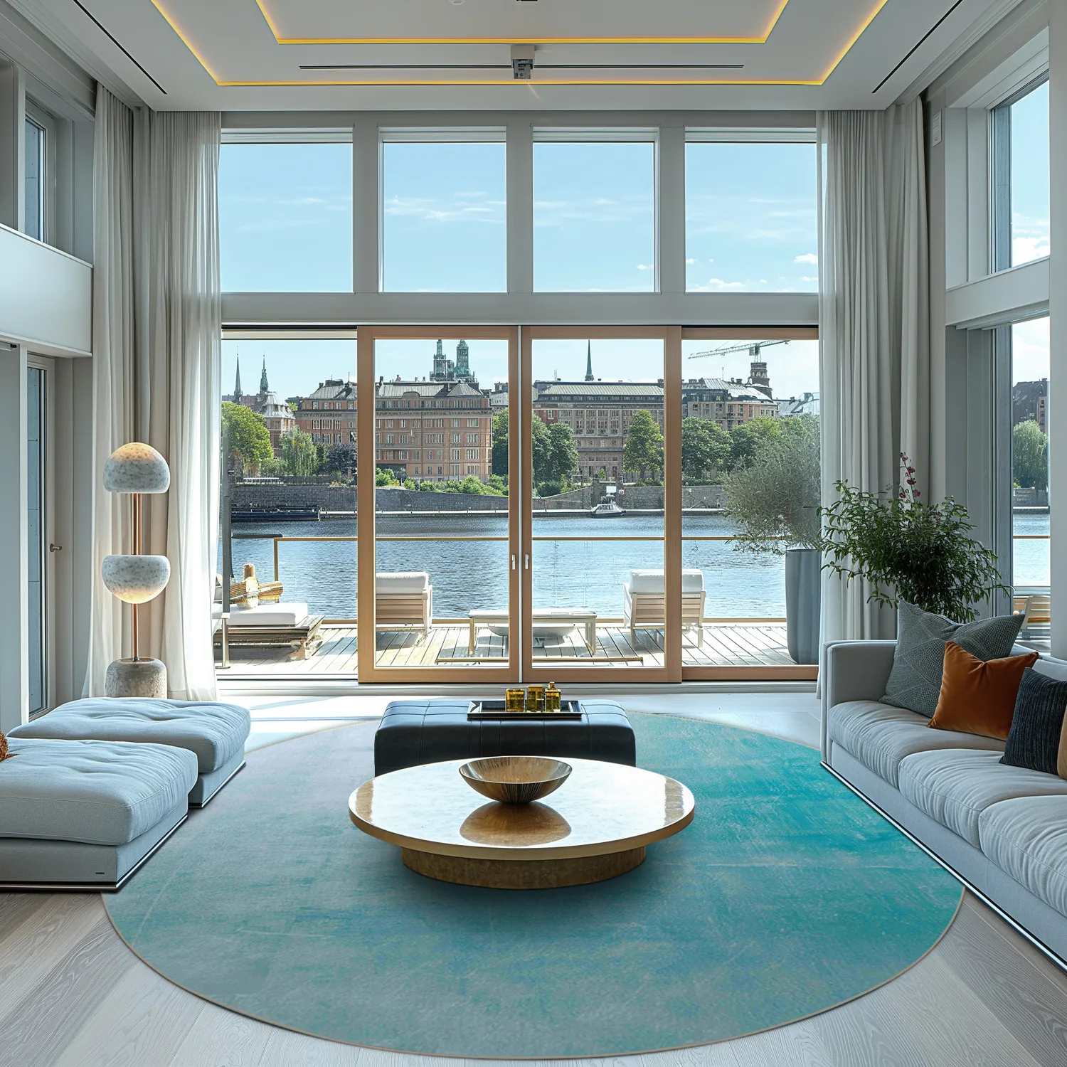 Round rug - Artena (light blue)