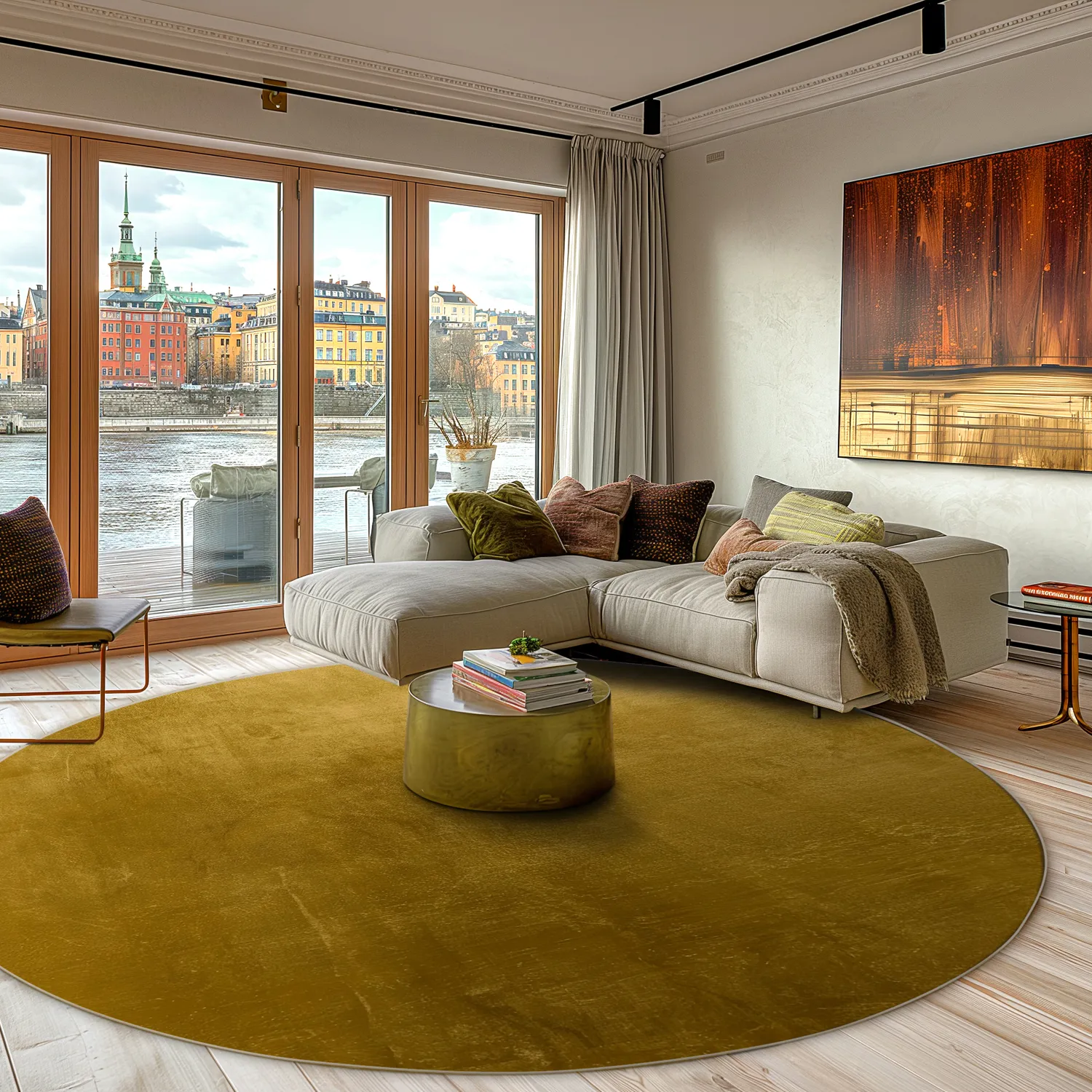 Round rug - Artena (ochre)