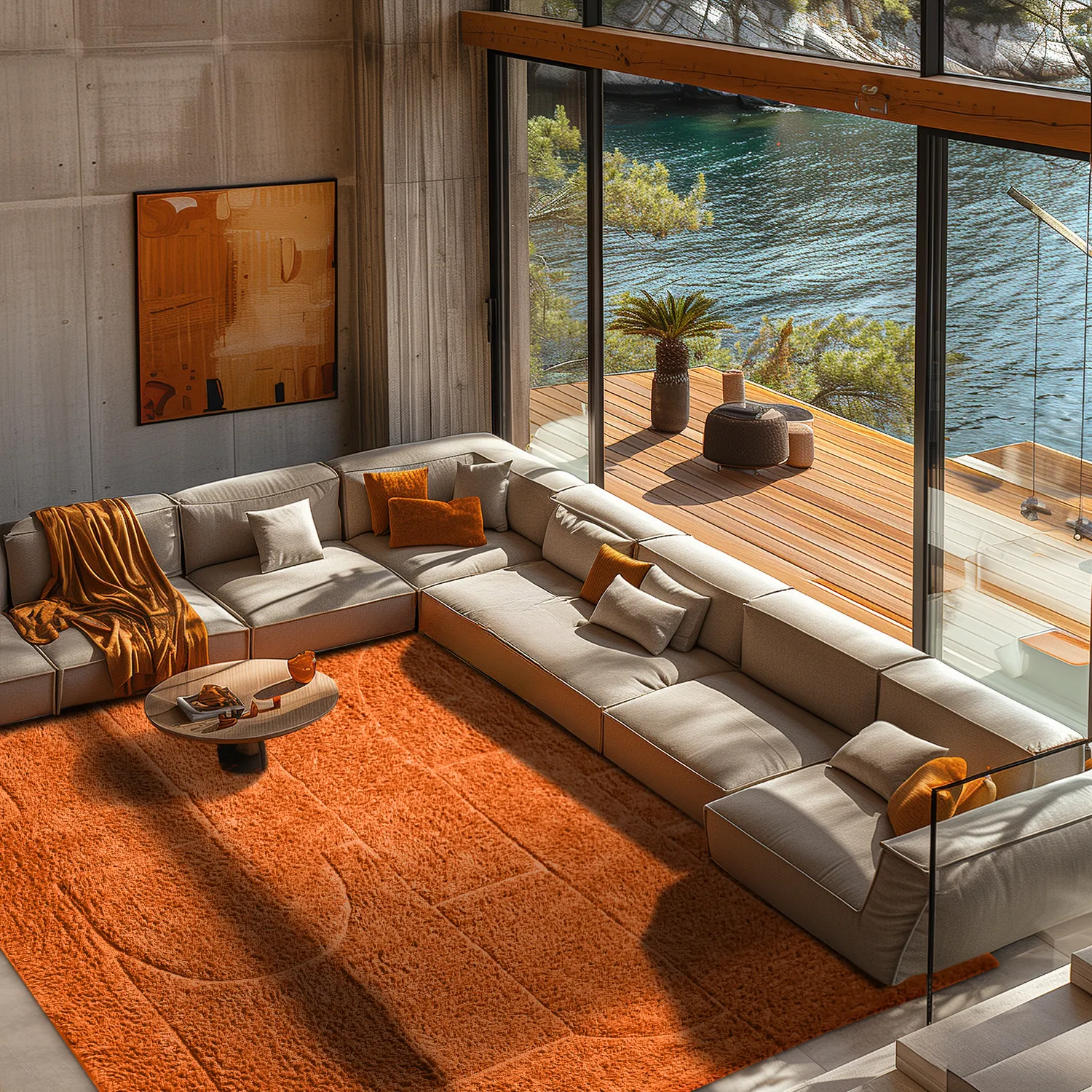 Shaggy rugs - Cremona Natural Cotton Shaggy (orange)