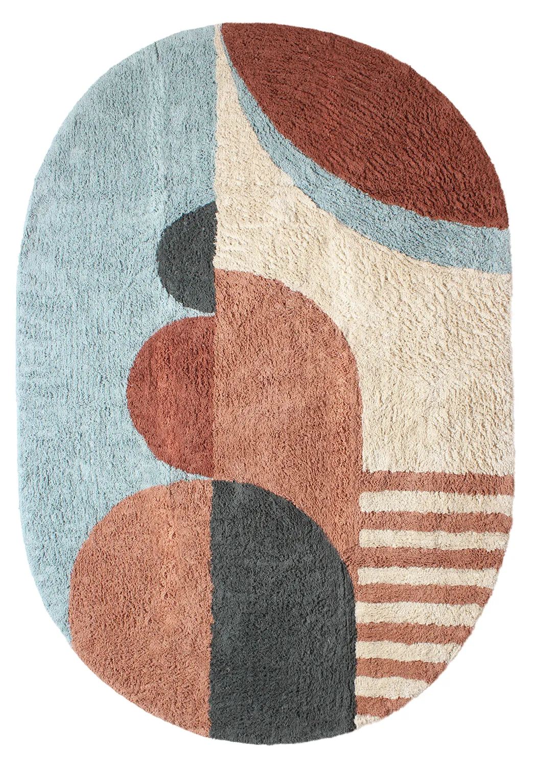 Oval rug - Osmery Natural Cotton Shaggy (multi)