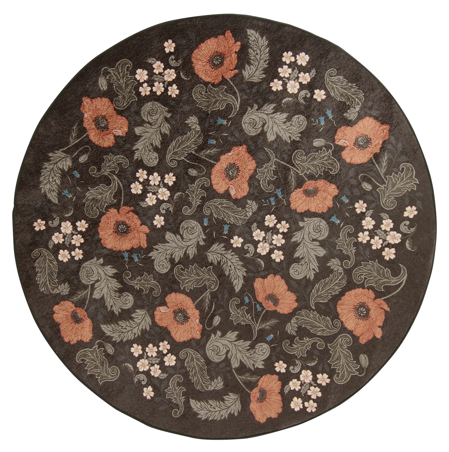 Round rug - Poppy (black)