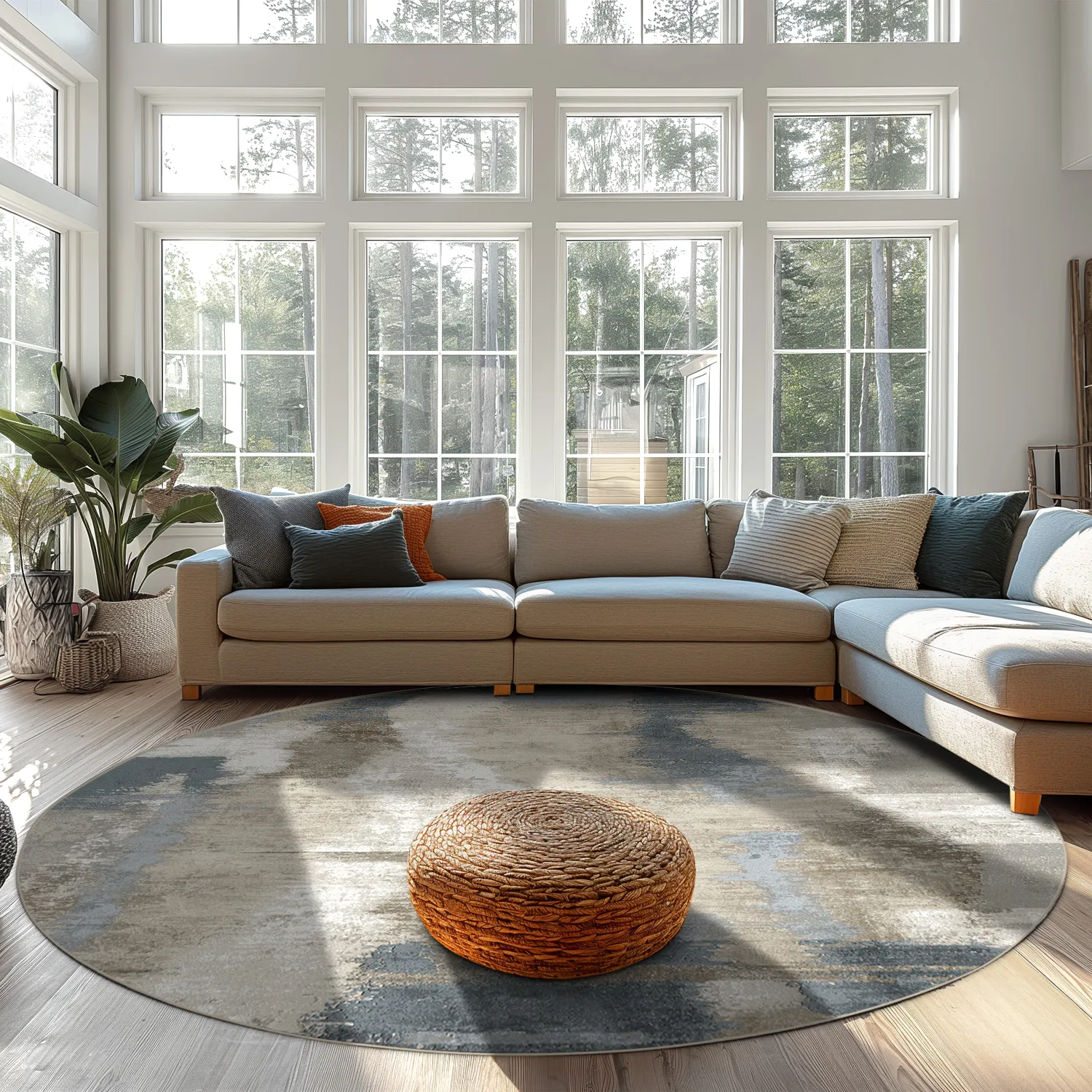Round rug - Arwen (blue/multi)